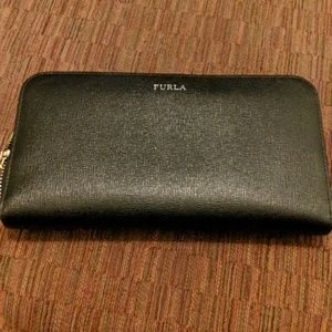 Black Leather Furla Wallet